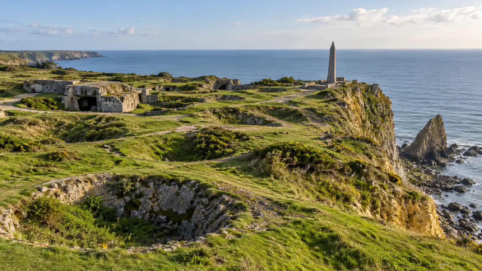 Normandy D-Day private tour from Paris: shell craters and the memorial at Pointe du Hoc